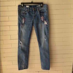 Gap Custom patched destroyed Jeans one of a kind